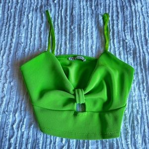 Zara Green Crop Top, Size S